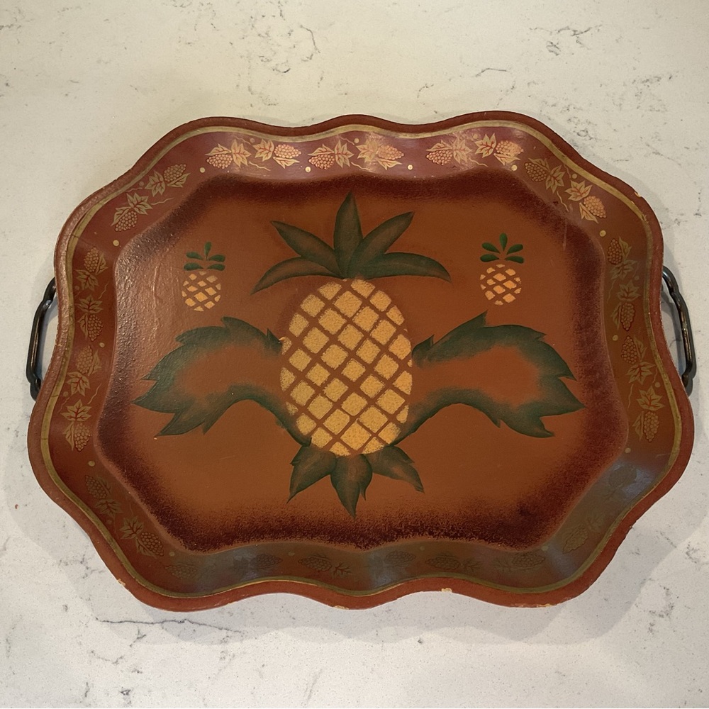 Hand Painted Wood Tray/🍍🍍🍍Pineapples By Interior Accents Jo-Ann Stores